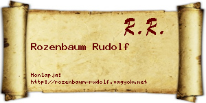 Rozenbaum Rudolf névjegykártya